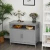 HOMCOM Kitchen Console Table, Buffet Sideboard, Wooden Storage Table With 2-Level Cabinet And Open Space - Grey -Gourmet Interiors b2b675e4 3608 475d a3ac 3a9ab73938e8