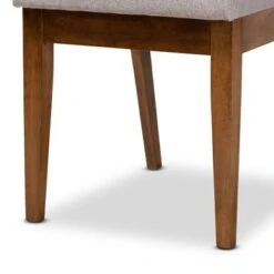 Baxton Studio Octavia Modern And Contempory Upholstered Wood Dining Chair Set(2PC) - Sand, Dark Brown -Gourmet Interiors b2daa22c 38ea 4475 8964 c069655c2ca9