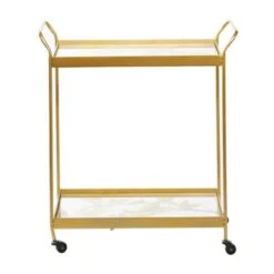 Gold Iron Contemporary Bar Cart 31 X 28 X 14 - 28 X 14 X 31 - Bronze -Gourmet Interiors b32d20ba 7f32 4a7a 8c8a e8998eada1f9