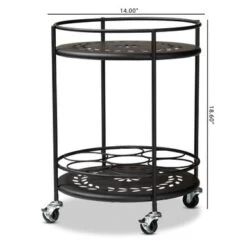 Baxton Studio Dallan Modern Industrial Metal 2-Tier Kitchen Cart - White -Gourmet Interiors b41325fe 04b7 4734 b3a5 56c1a525f901