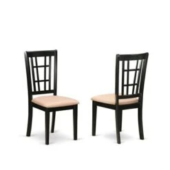 5 PC Kitchen Table Set - A Dining Table And 4 Wood Kitchen Chairs - Black & Cherry Finish (Seat Type Options) - DLNI5-BCH-C -Gourmet Interiors b439198c 321d 4a5c b97d 359d04249042