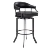Pharaoh Swivel 26" Mineral Finish And Black Faux Leather Bar Stool -Gourmet Interiors b492adc6 4884 43fa ad17 f8b7263e3c03