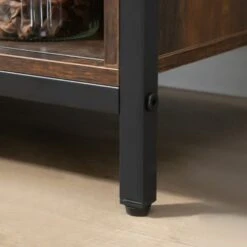 HOMCOM Industrial Farmhouse Buffet Cabinet, Kitchen Sideboard With Sliding Barn Doors, Three Drawers And Adjustable Shelves - Brown -Gourmet Interiors b4e88155 e4ba 4069 bd64 d9088ccd7ff4