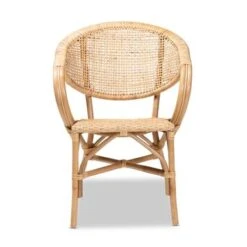 Baxton Studio Varick Bohemian Natural Brown Finished Rattan Dining Chair - Natural Brown -Gourmet Interiors b50b1519 d019 4ad8 9884 eb2321806c20