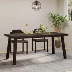 Deville Indoor Acacia Wood And Iron Dining Table By Christopher Knight Home - Natural Stained With Rustic Metal -Gourmet Interiors b51f5af1 15a7 487a 867b 3b1fd60f1c8b