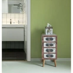 Vintiquewise Antique Rustic Brown Wood Vintage Tallboy Chest With 4 Drawers And Legs - Brown -Gourmet Interiors b5a3c0f2 4088 4d8a a51b 3b4ae76b260a