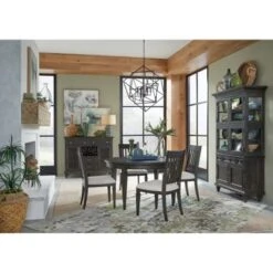 Calistoga Wood Round Dining Table - Charcoal -Gourmet Interiors b6775854 8c7a 40ad 89b9 efc1e925596f