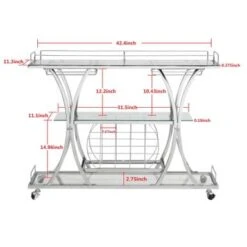 Chrome Bar Cart With Wine Rack Silver Glass Metal Frame Wine Storage - Kitchen Cart - Chrome 13 Chrome Bar Cart With Wine Rack Silver Glass Metal Frame Wine Storage - Kitchen Cart - Chrome -Gourmet Interiors b6874d72 fee7 4be9 8f8e 48520c7976c4