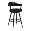 Amador 26" Counter Height Bar Stool In A Black Powder Coated Finish And Vintage Black Faux Leather -Gourmet Interiors b68ce1cc 4ddc 4ceb 9201 3c2b0954d223