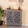 PHI VILLA 2-door Intricate Traditional Antique Storage Cabinet - Grey -Gourmet Interiors b7289396 11b5 4ef6 88ea c9aa263ab464