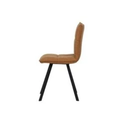 LeisureMod Wesley Modern Leather Dining Chair With Metal Legs Set Of 2 - Light Brown -Gourmet Interiors b75af883 c825 489e 82f9 5bfb2eb3a6be