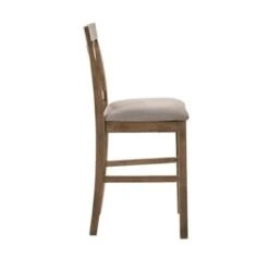 Set Of 2 Counter Height Chair In Tan Linen And Weathered Oak - Counter Height - 23-28 In. - Set Of 2 - Tan And Weathered Oak -Gourmet Interiors b784822f aa98 4be3 b3dc 30c1bf30cb67
