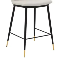 Messina 26" Cream Faux Leather And Metal Counter Height Bar Stool -Gourmet Interiors b826abfe c0b8 4a96 abfb 0652cabc77e7