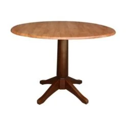 Round Dual Drop Leaf 42" Pedestal Table - Cinnamon/Espresso - 42.3" H -Gourmet Interiors b89dcfd4 1d5b 4de5 856f e8bee1265dc8