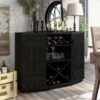DH BASIC Farmhouse Plank-Style 28-Bottle 47-Inch Wine Cabinet Buffet By Denhour - Reclaimed Black Oak 1 DH BASIC Farmhouse Plank-Style 28-Bottle 47-Inch Wine Cabinet Buffet By Denhour - Reclaimed Black Oak -Gourmet Interiors b8c854e9 cf8a 497c a909 277df8deb526