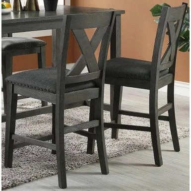 High Dining Table With Storage Shelves,2 High Chairs And 2 Stools - Dark Brown 9 High Dining Table With Storage Shelves,2 High Chairs And 2 Stools - Dark Brown - Image 7