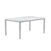 Rectangular Dining Table With Faux Marble Top In White Finish - White And Chrome -Gourmet Interiors b8f6239b a812 4822 aa24 15e2a493cd16