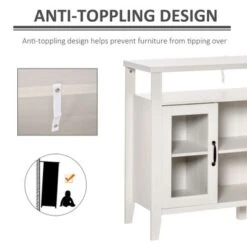 HOMCOM Farmhouse Sideboard Buffet Cabinet, Coffee Bar Cabinet With Storage Shelves, Kitchen Cabinet With 2 Framed Glass Doors - White 20 HOMCOM Farmhouse Sideboard Buffet Cabinet, Coffee Bar Cabinet With Storage Shelves, Kitchen Cabinet With 2 Framed Glass Doors - White -Gourmet Interiors b9402cf2 9538 41ac 926d abf5073b5057