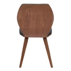 Ontario Black Faux Leather And Walnut Wood Dining Chairs - Set Of 2 -Gourmet Interiors b98f6584 e09b 4709 8226 30d772b486da