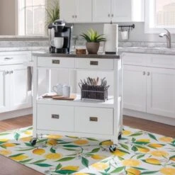 Schley Kitchen Cart White -Gourmet Interiors b9b2f029 5e80 427a 89a1 754aebd4edba