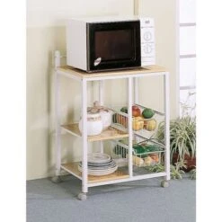 Coaster Furniture Kelvin Natural Brown And White 2-shelf Kitchen Cart - Microwave Cart - White - Wood 9 Coaster Furniture Kelvin Natural Brown And White 2-shelf Kitchen Cart - Microwave Cart - White - Wood -Gourmet Interiors b9d1d792 453c 403d b3cd c41f9e0adcc6