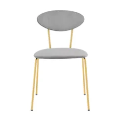 Neo Modern Gray Fabric And Black Metal Dining Room Chairs - Set Of 2 -Gourmet Interiors ba0394b2 a6c2 4d2a a8d8 5cc5ee141a74