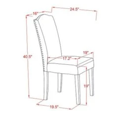 Wood Dinette Set - Butterfly Leaf Dining Table And Nail Head Parsons Dining Room Chairs (Color, Upholstered & Pieces Options) - NOEN3-LWH-06 -Gourmet Interiors ba3ce009 3289 4768 9809 b6061aa4ec51