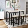 Nestfair 5 Piece Dining Set With Counter And Pub Height - Beige -Gourmet Interiors baa3cb14 ccfc 48d1 b146 01c5c7ef246b
