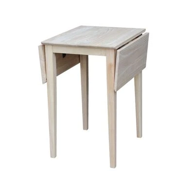 Small Drop Leaf Dining Table With 2 Splat Back Chairs - 3 Piece Set - 36 In. W X 22 In. D X 29 In. H - Unfinished 8 Small Drop Leaf Dining Table With 2 Splat Back Chairs - 3 Piece Set - 36 In. W X 22 In. D X 29 In. H - Unfinished - Image 6