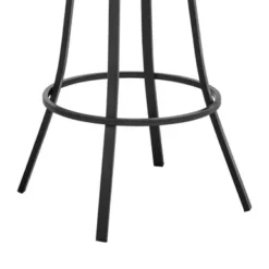 Valerie 30" Swivel Slate Grey Faux Leather And Black Metal Bar Stool -Gourmet Interiors bb753918 6579 424b ab5a 60980afc09c7