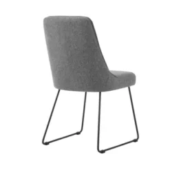 Quartz Gray Fabric And Metal Dining Room Chairs - Set Of 2 -Gourmet Interiors bc293166 c958 4100 9b65 8ec753759553