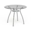 Porch & Den St. Paul Tempered Glass Chrome Round Dining Table - Chome -Gourmet Interiors bca5e22c d06a 463e 8610 d1774276249d