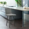 Rochester 26" Swivel Modern Black Metal And Grey Faux Leather Bar Stool -Gourmet Interiors bcbd0005 8e27 4f8e 88df f275934b5d33