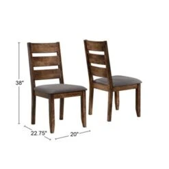 7 Piece Rectangular Dining Set In Knotty Nutmeg And Grey - 7-Piece Sets -Gourmet Interiors bcf33a5f 6c72 4b85 929c 2b1a85e55d48