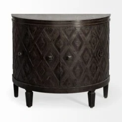 Lennon Dark Brown Fir Veneer W/ 4 Doors Curved Accent Cabinet - 38.5L X 18.5W X 32.3H - Dark Brown -Gourmet Interiors bd362dd7 3471 45c9 95c4 83f552f3efd3