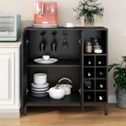 Sideboards And Buffets With Storage Coffee Bar Cabinet - Black -Gourmet Interiors bd810d45 a58a 4933 acf4 db903b96d0e7