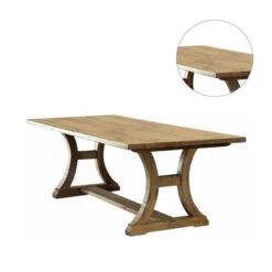 Wooden Dining Table In Rustic Oak Finish - 96 Inch Length - Rustic Oak -Gourmet Interiors bd9e2cfa 46db 45d8 9793 3f971e0d89f4