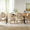 Dero Fabric And Wood 7 Piece Dining Set By Christopher Knight Home - Natural Stained/ Natural/ Beige -Gourmet Interiors bda6d408 e17c 4058 a4bc 79f25703f88b
