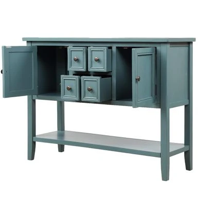 Moda Cambridge Series Buffet Sideboard Console Table With Bottom Shelf - Dark Blue 5 Moda Cambridge Series Buffet Sideboard Console Table With Bottom Shelf - Dark Blue - Image 3