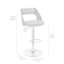 Paulo Adjustable Swivel Black Faux Leather And Walnut Wood Bar Stool With Chrome Base -Gourmet Interiors be76572a 11a2 4fff 9f48 8e932ec89406