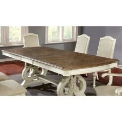 The Gray Barn Caelum Farmhouse White 96-inch Expandable Dining Table - Antique White/Brown -Gourmet Interiors bf080989 d974 4951 8874 a711dc2581e9