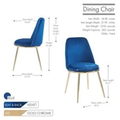 Porthos Home Dani Dining Chairs Set Of 2, Velvet Upholstery, Gold Legs - Green -Gourmet Interiors bf11c6e4 a600 4162 aa01 7b9123f0f191