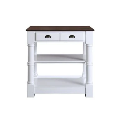 Monterey 36 In. Kitchen Island With Walnut Veneered Wood Countertop - 36" W X 28" D - Stationary - White - Wood 3 Monterey 36 In. Kitchen Island With Walnut Veneered Wood Countertop - 36" W X 28" D - Stationary - White - Wood