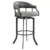 Pharaoh Swivel 26" Mineral Finish And Gray Faux Leather Bar Stool -Gourmet Interiors bf387017 2c6c 47da 8a92 14fea7d8d65c