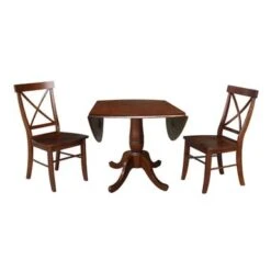 42" Round Top Dining Table And Two Chairs - Espresso - Espresso -Gourmet Interiors bf9d8b76 d022 461f b762 72f30d2b47b9