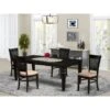 Mid-Century Dining Table Set - Butterfly Leaf Dining Table & Chairs With Slatted Back (Pieces, Color & Seat Type Options ) - LGVA5-BLK-C -Gourmet Interiors bfa71c90 e8e7 40b7 b6d3 4cd33d48cfd0