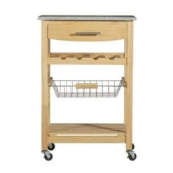 The Gray Barn Natural And Granite Top Island Cart - Granite/Marble/Glass -Gourmet Interiors bfd4c40b ee71 4145 ba7b 4b0c1fac3343