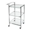 Organize It All Tempered Glass Rolling Serving Cart - 12.76 X 20.76 X 29.88" - Serving Cart - Silver -Gourmet Interiors c02da093 63b4 45c1 862c 6e529b1c2057