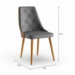 Carson Carrington Arvika Mid-century Modern Walnut Wood Dining Chair - N/A - White -Gourmet Interiors c0311487 9713 4b77 bf75 540a862c0667