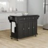 Black Wood Kitchen Cart/ Island With Solid Black Granite Top - N/A - Kitchen Cart - Wood - Black -Gourmet Interiors c1005d46 3c9a 4ebe b75b 44dde443101a